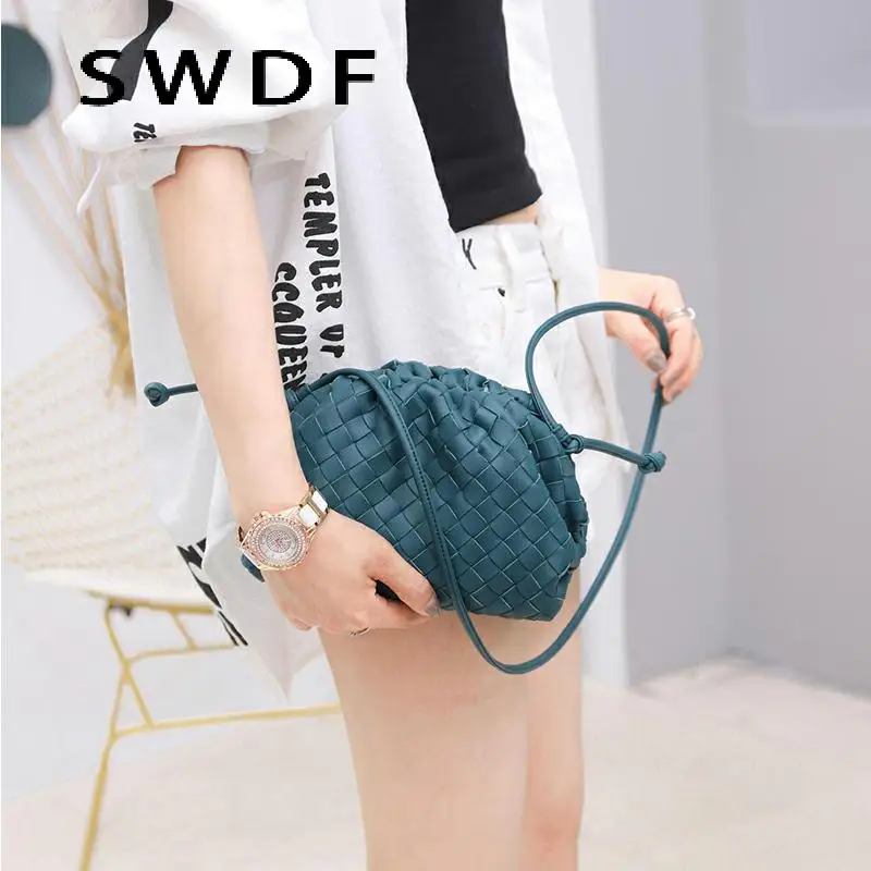 

Сумка на плечо для женщин, брендовая тканая сумочка в форме облака, Роскошный дизайнерский клатч через плечо, Дамский кошелек