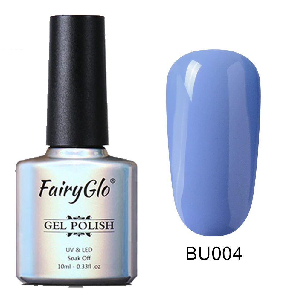 FairyGlo, 10 мл, Синий Цветной Гель-лак для ногтей, Полупостоянный Светодиодный УФ-Гель-лак, лак для дизайна ногтей, впитывающий Гель-лак, Матовый верхний слой