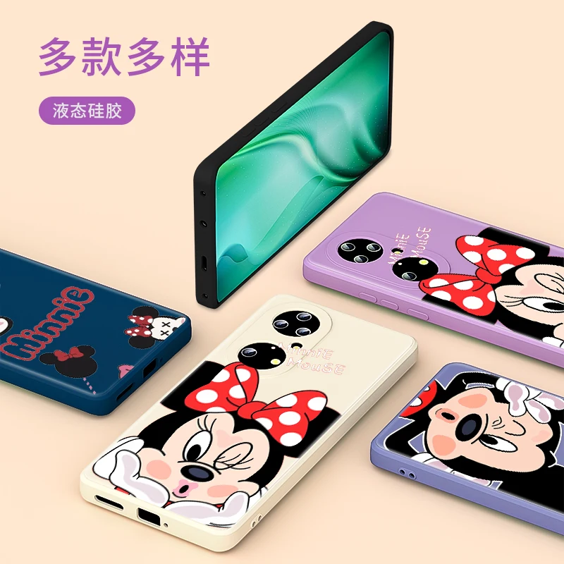 

Mickey Minnie Couple Sweet For Huawei P50 P40 P30 P20 5G Lite P Smart Z Pro Plus 2021 2019 Liquid Silicone Soft Phone Case