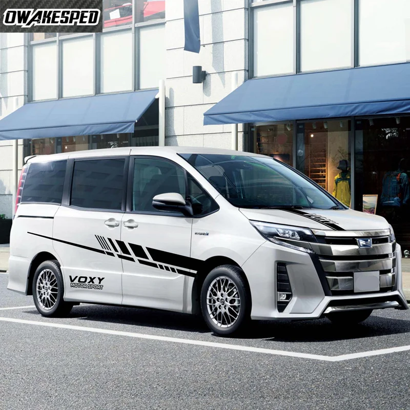 

Автомобильный капот спортивные полосы автомобильный двусторонний корпус Декор виниловые наклейки мотор спорт для Toyota Voxy автомобильные дв...