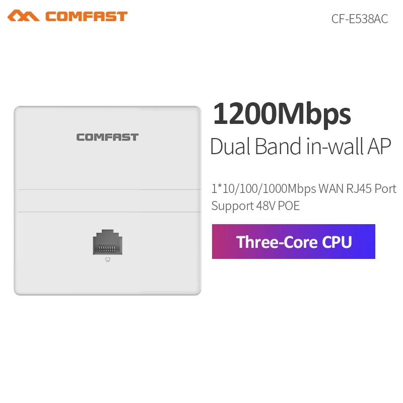 Comfast CF E538AC Беспроводной в стену AP 1200 Мбит/с Dual Band 2 4 + 5G Gigabit Ethernet точка доступа для
