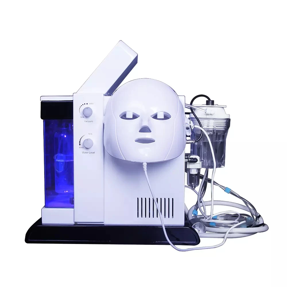 

Multi-function beauty equipment hydrafacial dermebrasion oxyge jet deep cleansing machine with PDT light therapy led facial mask