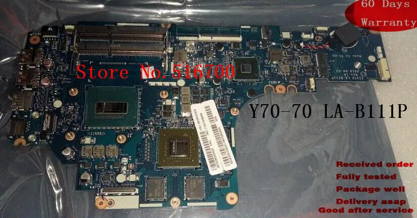 Основание Placa для Lenovo Y70-70 материнская плата ноутбука ZIVY2 LA-B111P 5B20H22933 с i5-4210HQ