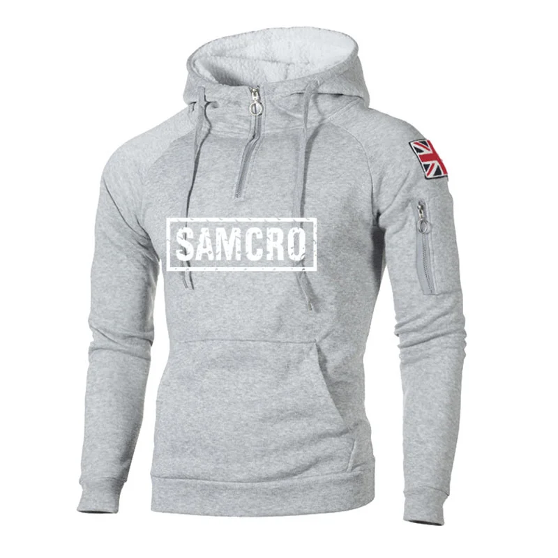 

NEW Mens Hoodie Spring Autumn SOA Sons of anarchy the child Fashion SAMCRO Prints high quality Cotton men Zipper Sportswear