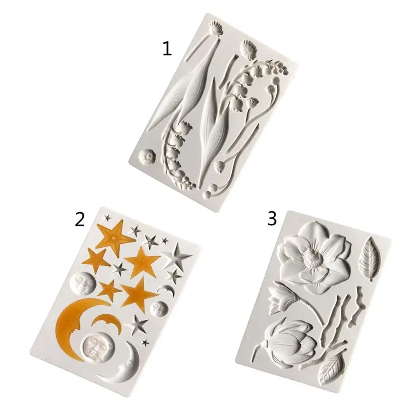 

D2TD Rose Flower Lily Star Moon Sun UV Resin Silicone Mold Epoxy Resin Casting Mould