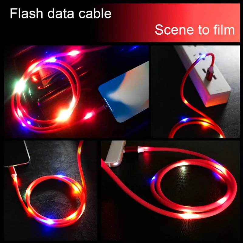 

Luminous Fast Charging Cable USB Data Cable For iPhone 12 Pro Max 11 XS XR X 8 7 6S Micro USB Type C For Huawei Xiaomi