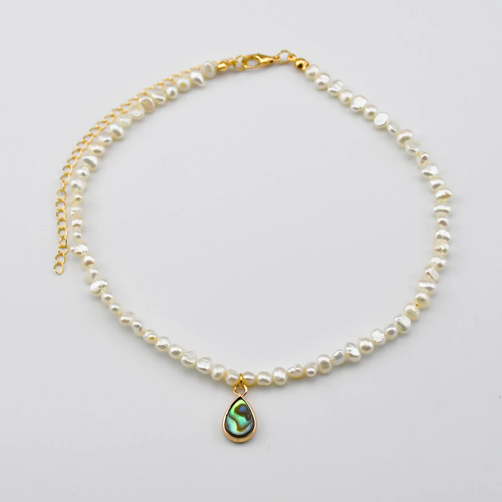 2019 New Abalone Pendant Necklace Choker Freshwater Pearl Gold Color Chain Collar Women Fantastic Elegant Party Jewelry | Украшения и