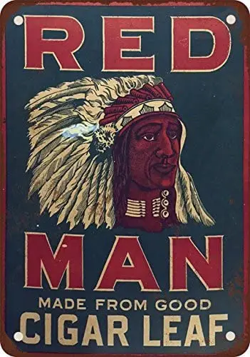 

Red Man Chewing Tobacco Vintage Look Reproduction Metal Tin Sign 12X18 Inches 2