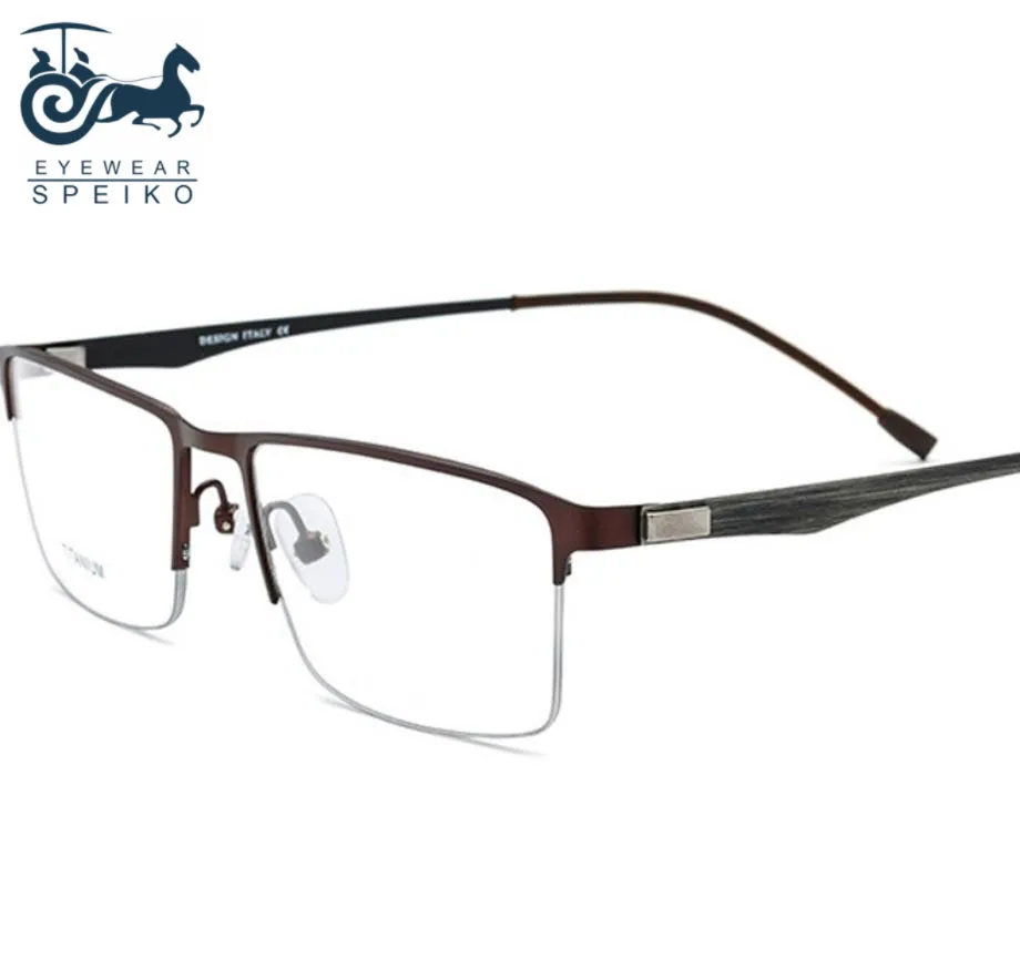

Ультралегкие оправы из чистого титана 9838, мужские очки в деловом стиле, очки для чтения при близорукости, 1,74 анти-синие линзы