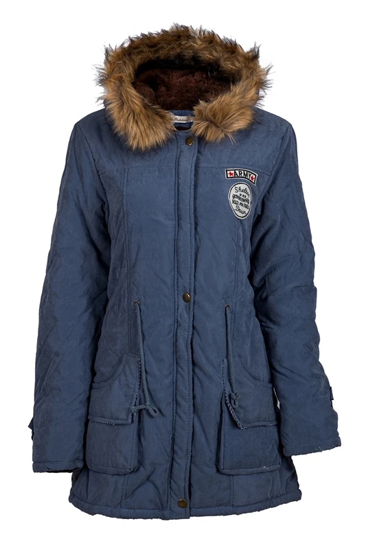 Женское пальто с капюшоном и мехом зимнее толстое стеганое длинное верхняя