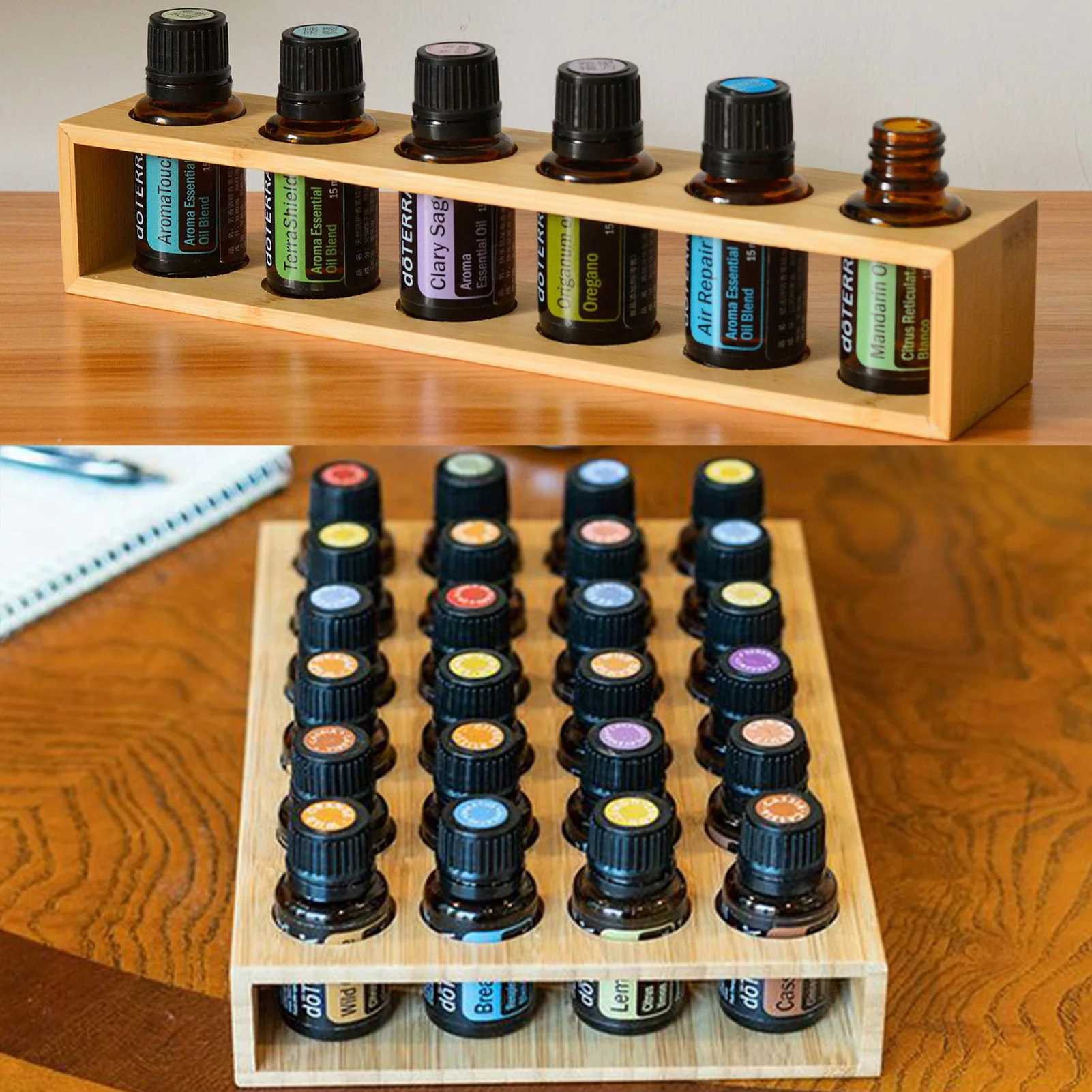 Бамбуковый стеллаж для хранения эфирных масел органайзер подходит бутылки с