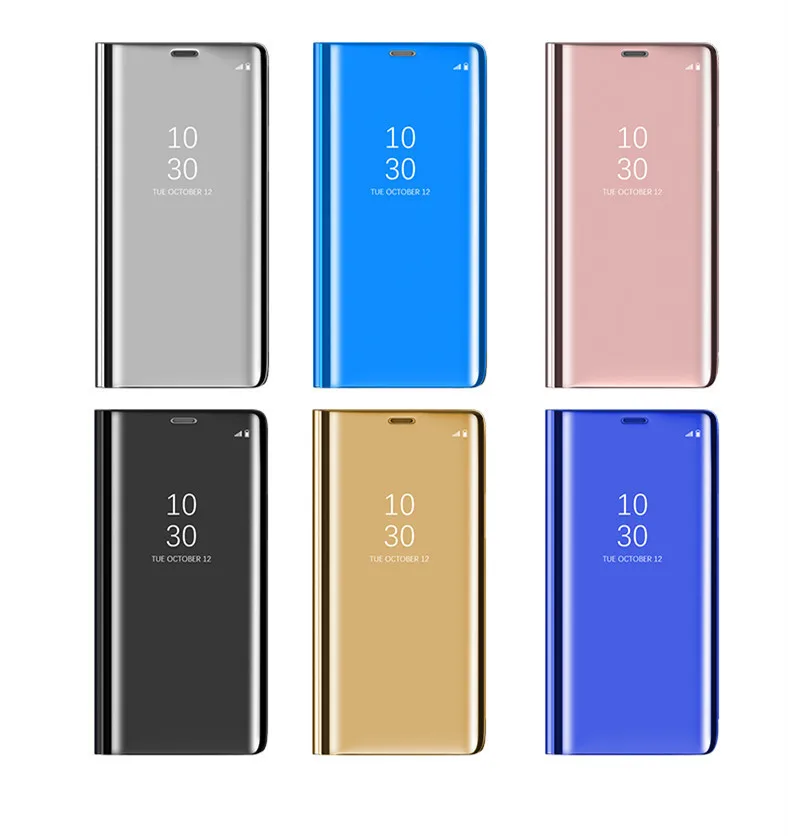 Зеркальный чехол с покрытием для Samsung S21Plus S20Ultra S21FE note20 умный кожаный флип-чехол
