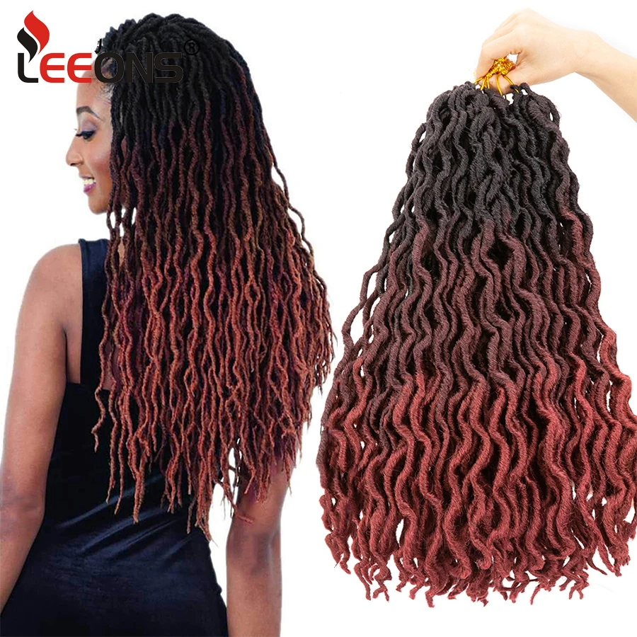 

Leeons High Quality Synthetic Braiding Hair Goddess Faux Nu Locs Crochet Hairs 12 18Inch Ombre Hair Extensions Soft Dreadlocks