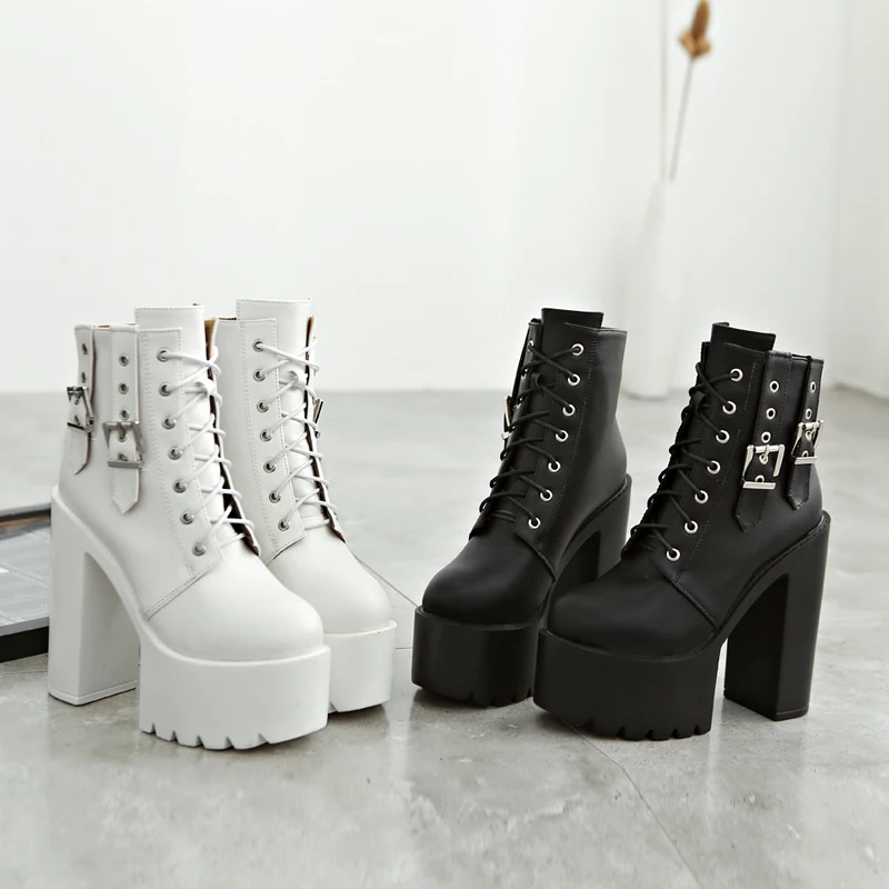 Женские ботильоны на высоком каблуке 14 5 см черные и белые вечерние ботинки