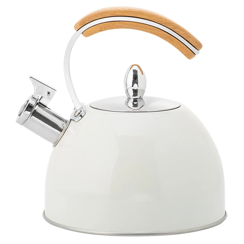 

1 Pc 3L Stainless Steel Practical Kettle Whistling Kettle Wood Handle Kettle