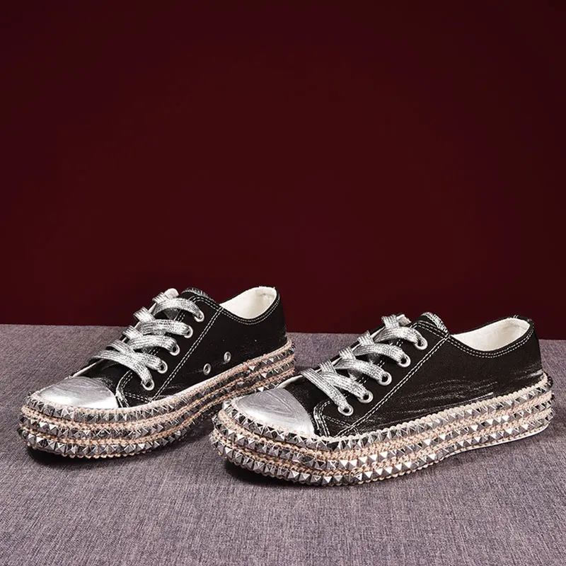 Новинка Осенние леопардовые парусиновые туфли на плоской подошве женские с