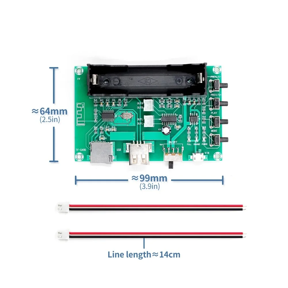 Bluetooth-усилитель 5 Вт * 2 USB TF-карта |