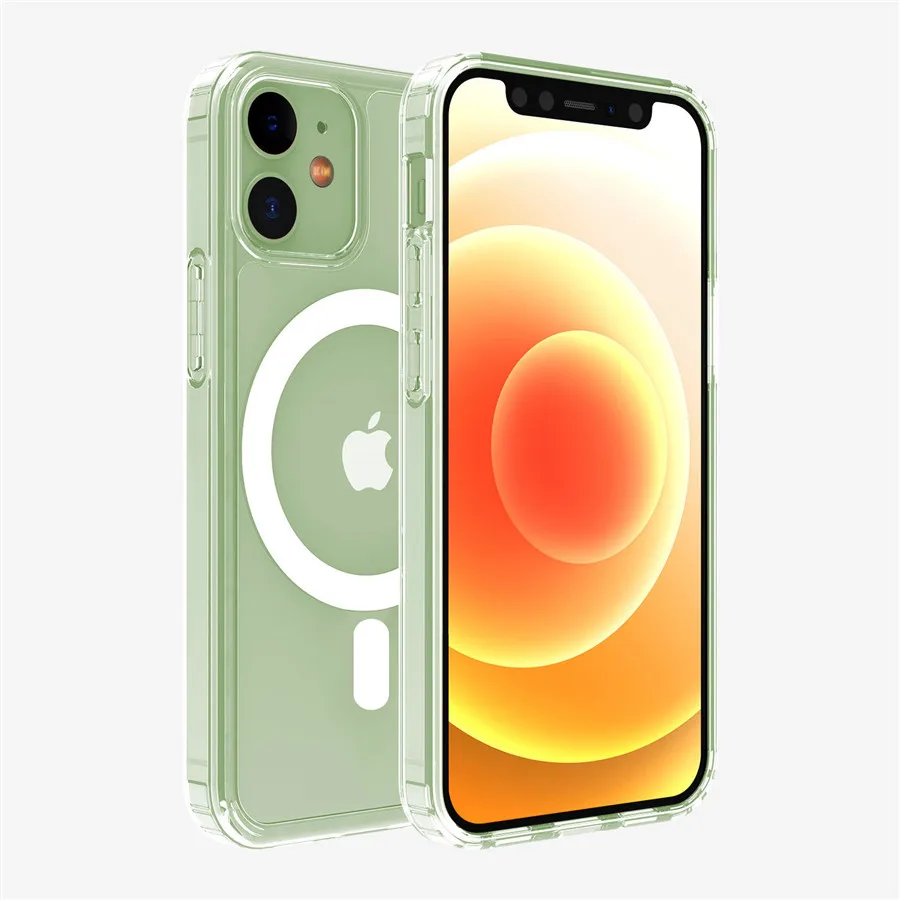 

Original Magnetic TPU Transparent Phone Case Clear Magnetic Cover For Iphone 12 Mini / Pro/Pro Max