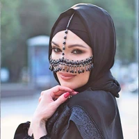 women black face mask face jewelry masks jewelry beads head hair chains shading mask decoration accessories wedding party 2021