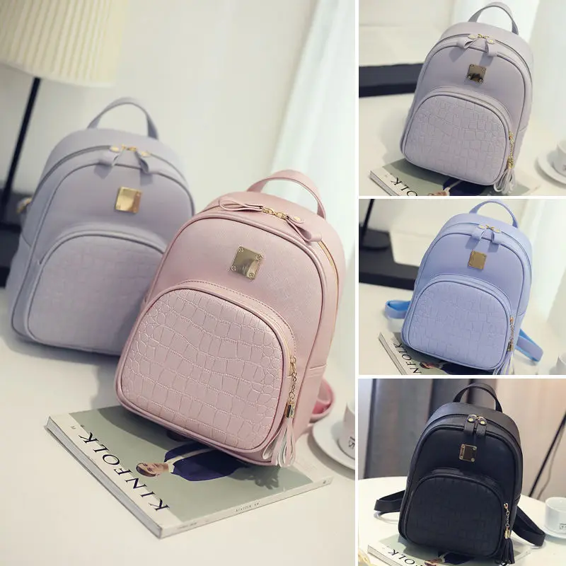 Fashion Women Girls Faux Leather Backpack Rucksack School Bag Travel Handbag 1Pc | Дом и сад