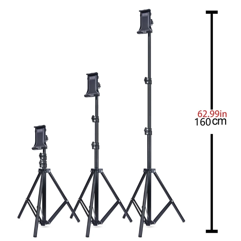 

360Rotating Metal Tripod Holder Foldable Floor Tablet Stands Live broadcast Mount for 4-12 Inch Mobile Phone Tablet
