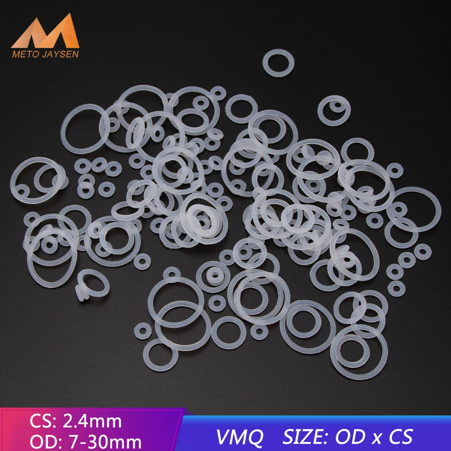 

20pcs VMQ Silicone Rubber Sealing O-ring Replacement White Seal O rings Gasket Washer OD 6mm-30mm CS 2.4mm DIY Accessories S120