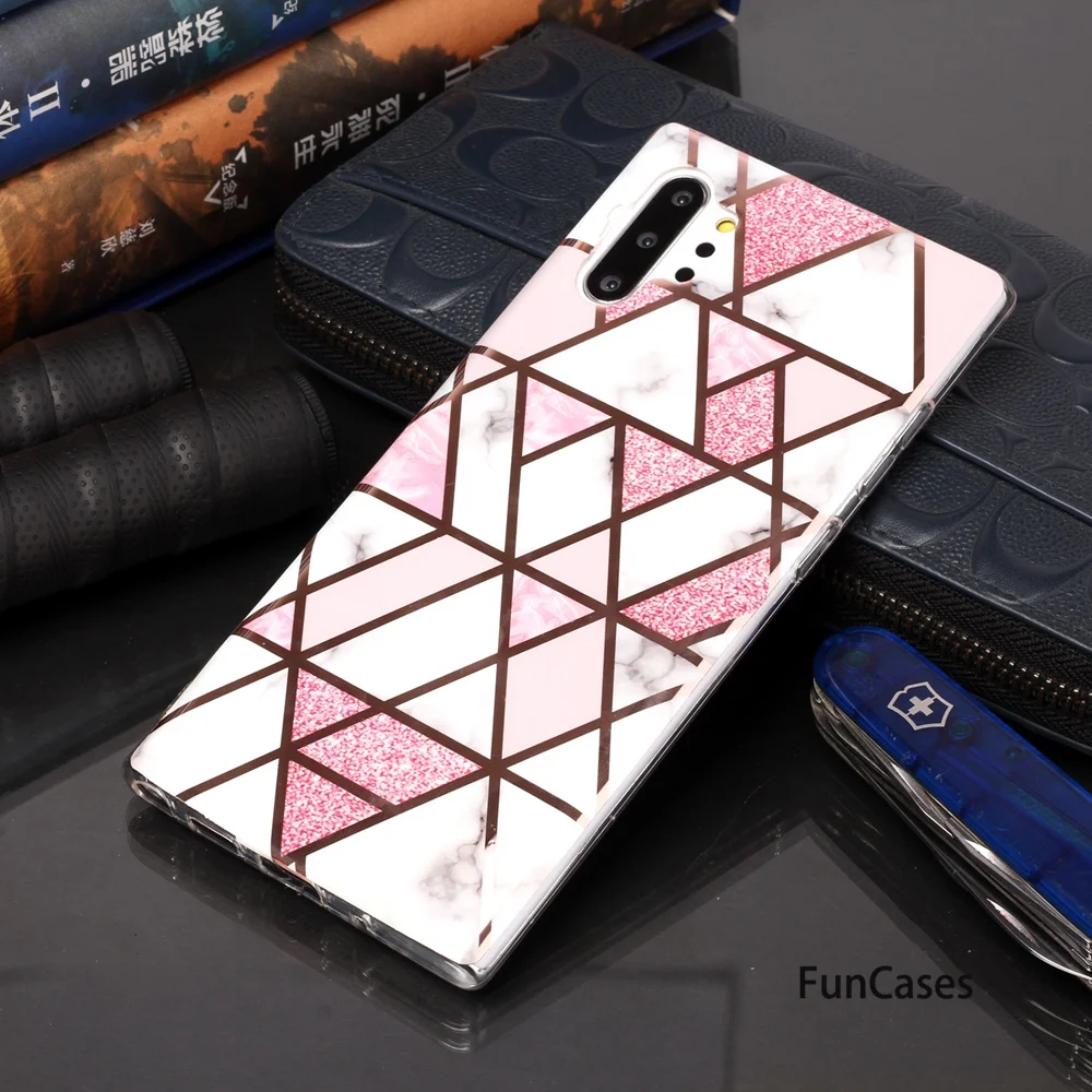 Прозрачные чехлы цвета розового золота для Samsung Note 10 Мягкий Силиконовый