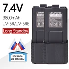 Аккумулятор BAOFENG UV-5R, 2 шт., BL-5, 7,4 В, 1800 и 3800 мА  ч, литий-ионный, для портативной рации Pofung UV5R UV-5RE DM-5R Plus BF-F8, двухстороннее Любительское радио