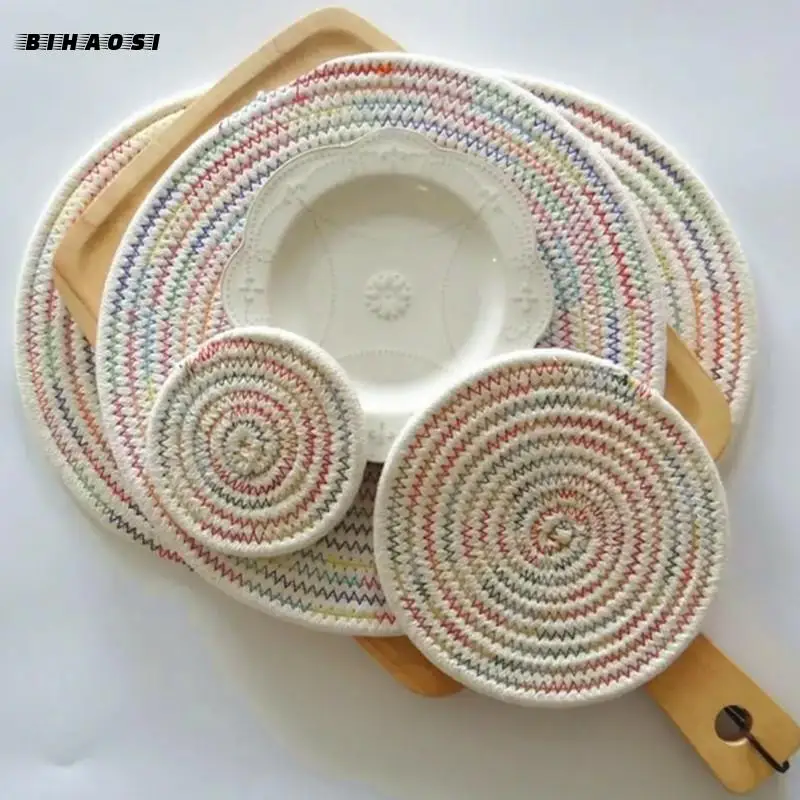 Тканый коврик для домашней кухни в скандинавском стиле из конопляной веревки