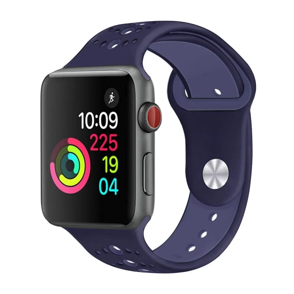 Ремешок для apple watch band 4 5 44 мм 40 мм correa iwatch band 3 2 42 мм 38 мм спортивный силиконовый браслет ремень аксессуары для apple watch