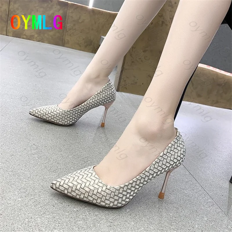 

Korean fashion 2021 new high heels female pointed shallow mouth stiletto fashion single shoes spring autumn fashion single shoes