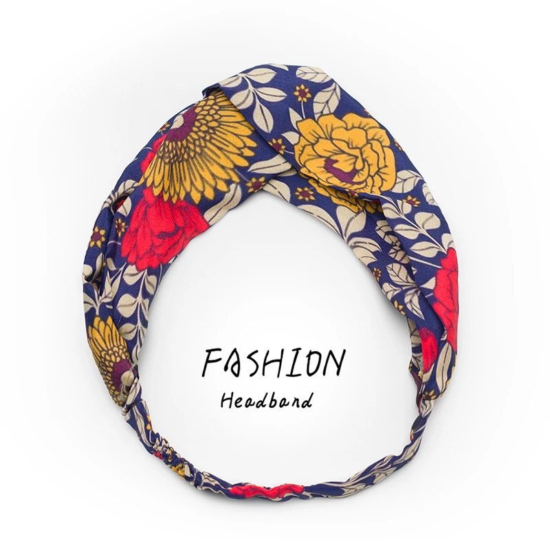 

2020 Fashion Hair Bands fruit Print Headbands For Women Elasticity Cross Turban Bandage Bandanas HairBands Women Hair Accessorie