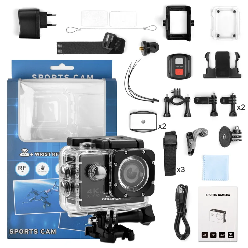 

H16R Action Camera 4k 60fps Outdoor Photoshoot Sport Camera with Adjustable View Angle Web Waterproof Sport Camera