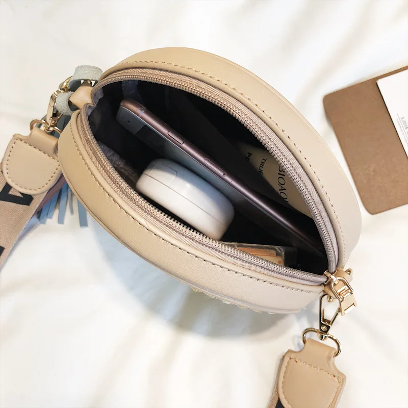 Тканая круглая соломенная сумка из ротанга с вышивкой для девушек женские сумки