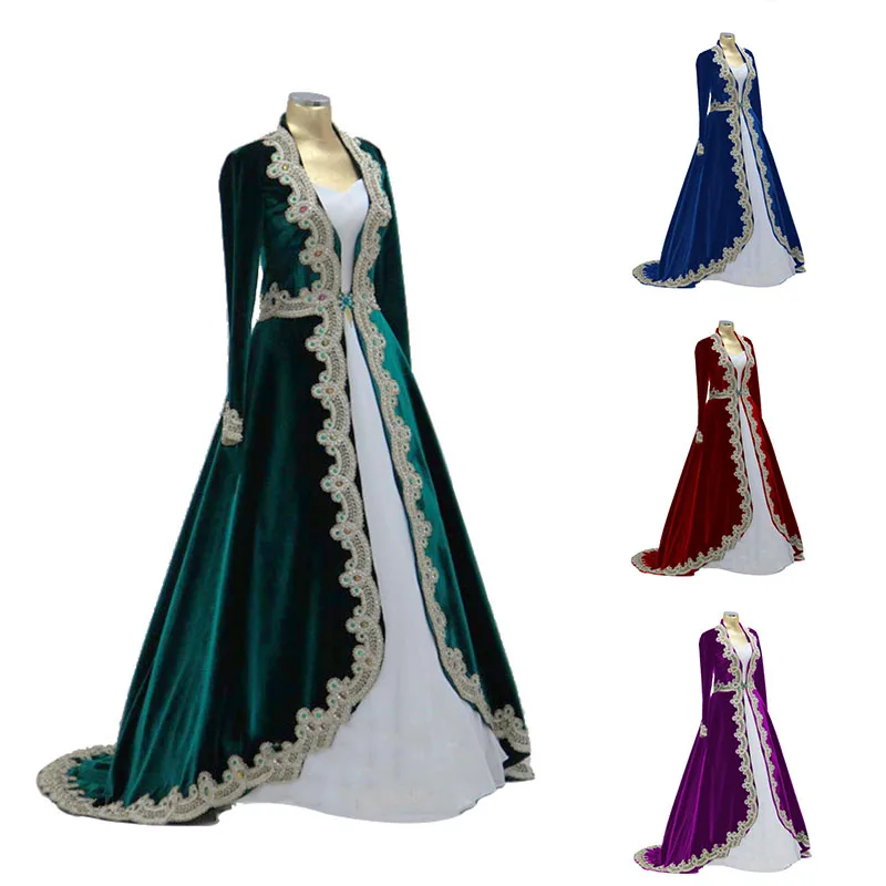 Средневековый Ренессанс Принцесса Королева Костюм Халат платье Викторианский