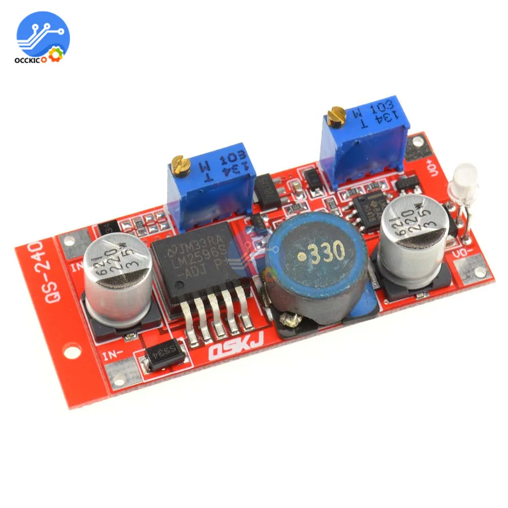 LM2596 DC 5-35V To 1 25-30V 3A модуль зарядного устройства для аккумулятора с понижением
