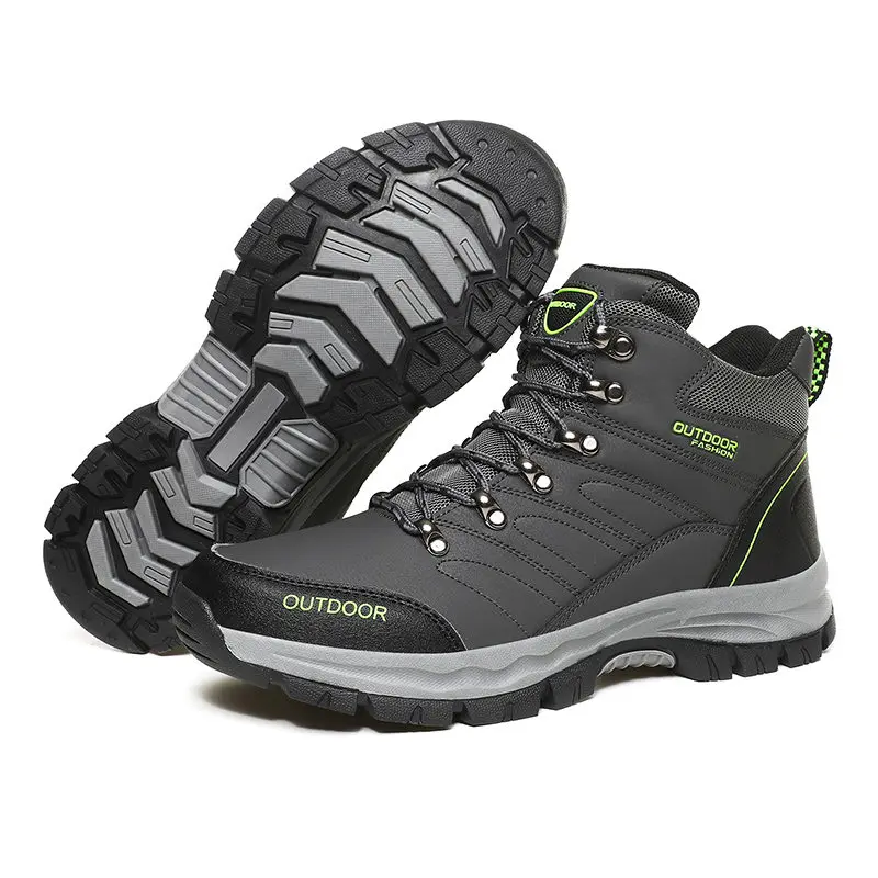 Prowow New Men Outdoor Hiking Shoes High Quality Leather Anti-skid Breathable Climbing Shoes Men Trekking Hiking Sneakers Men