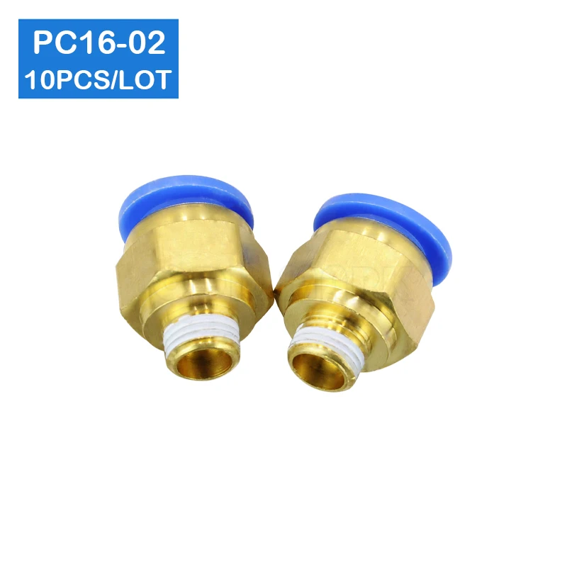 

HIGH QUALITY 10pcs BSPT PC16-02, 16mm to 1/4'' Pneumatic Connectors male straight one-touch fittings