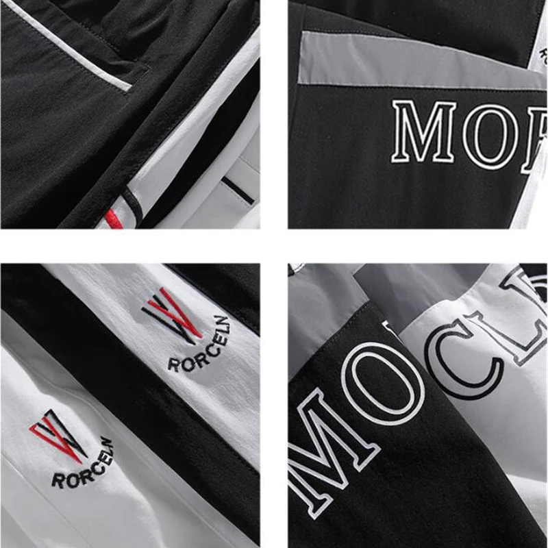 

Calver Klise Mens Luminous Patchwork Sweatpants Japanese Side Striped Joggers Trousers Hip Hop Streetwear Casual Harlan Pants