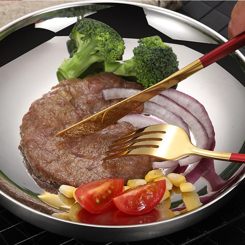 

24Pcs Reuseable Stainless Steel Dinnerware Set In Box Mirror Colorful Cutlery Set Knives Forks Spoons Flatware Set Tableware set