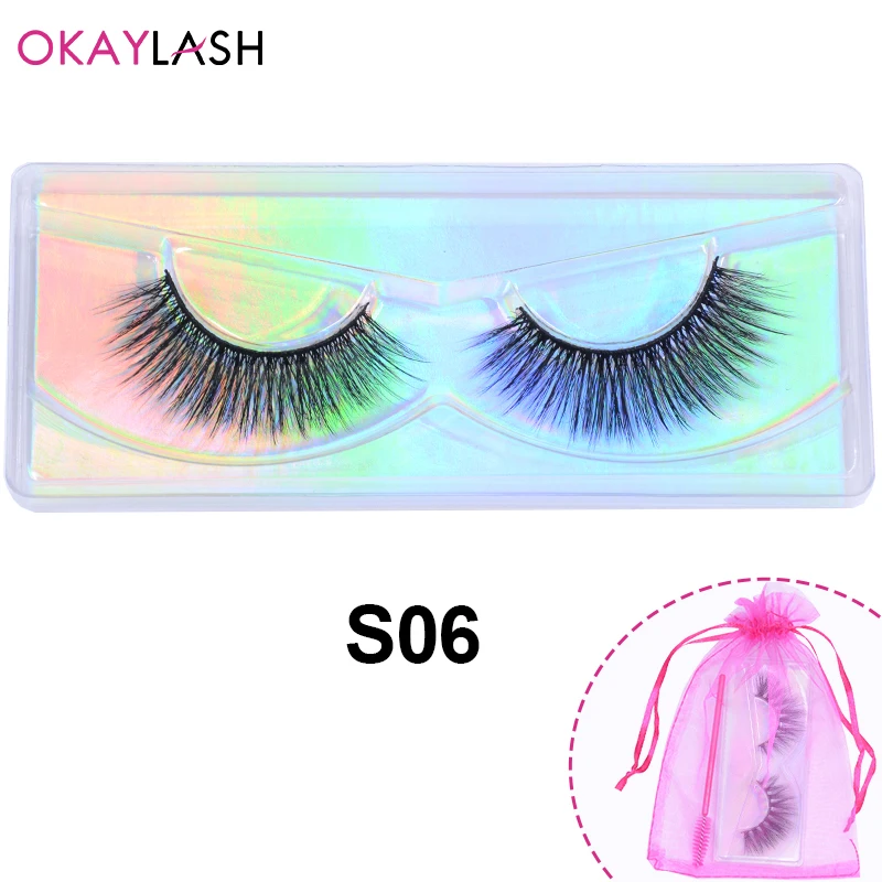 Накладные ресницы OKAYLASH из искусственной норки пушистые натуральные 3d-ресницы