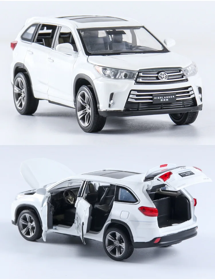 1:32 игрушечная машинка Toyota Highlander металлическая игрушка литая машинка литые игрушки и игрушечные транспортные средства модель автомобиля миниатюрные игрушки для детей