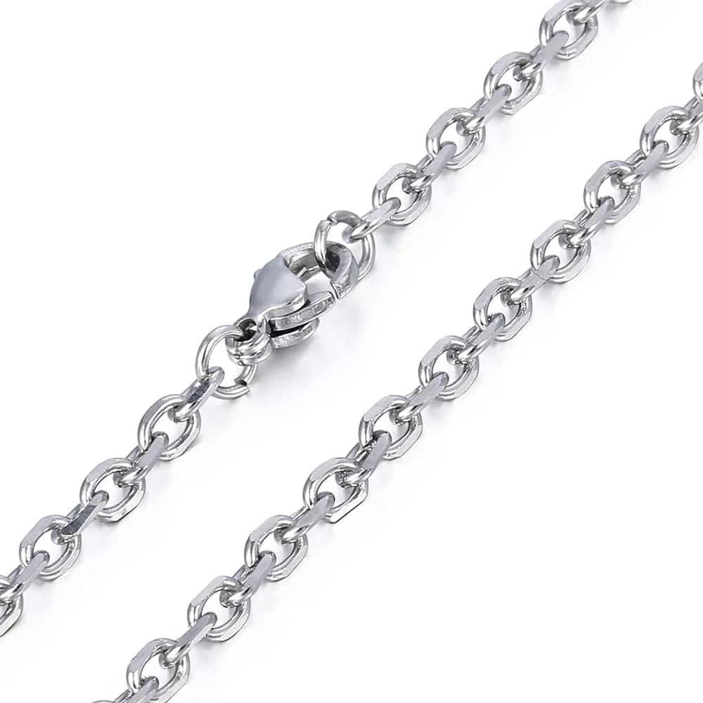 Ожерелье 3 мм из нержавеющей стали для мужчин и женщин панцирная цепь кубинской
