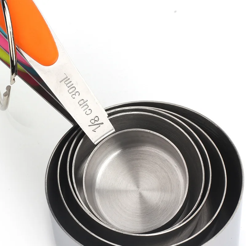 

5 pcs 5-color high quality stainless steel measuring cup stackable cake baking Kitchen Measuring cooking baking tools