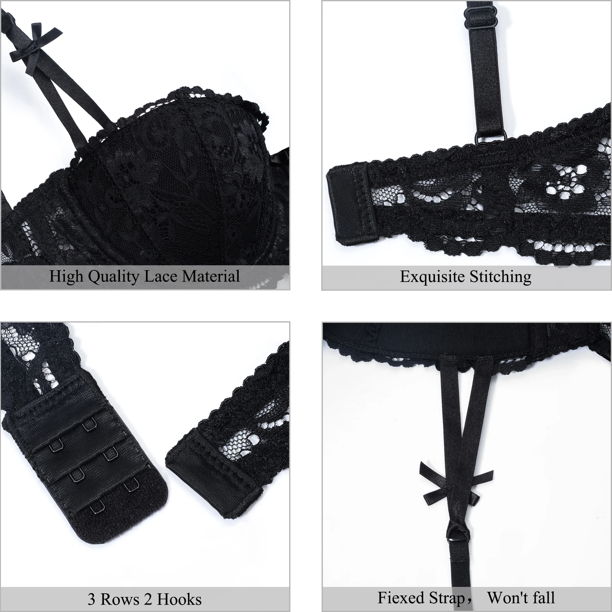 Комплект нижнего белья с бюстгальтером 1/2 чашки женское нижнее белье на