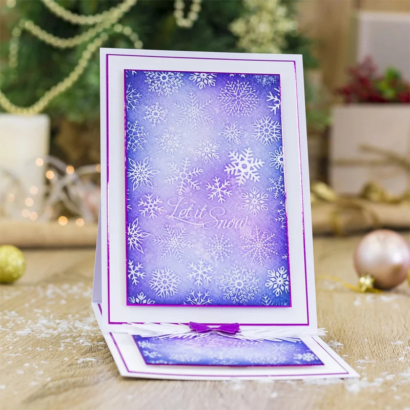 

Merry Christmas Tree Snowflake Winter Wishes Metal Hot Foil Plate for DIY Scrapbooking Letterpress Embossing Paper Cards Crafts