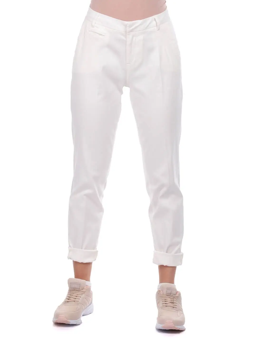 

Blue White Women 'S White Fabric Pants