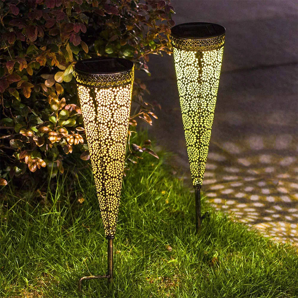 

2pcs Yards Easy Use Stakes Party Ground Home Decor Iron Waterproof LED Driveway Outdoor Garden Lawn Patio Solar Pathway Light
