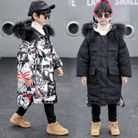 children outerwear boy winter coat long children casual parkas double sided loose thickened hooded down jacket coat fashion coat
