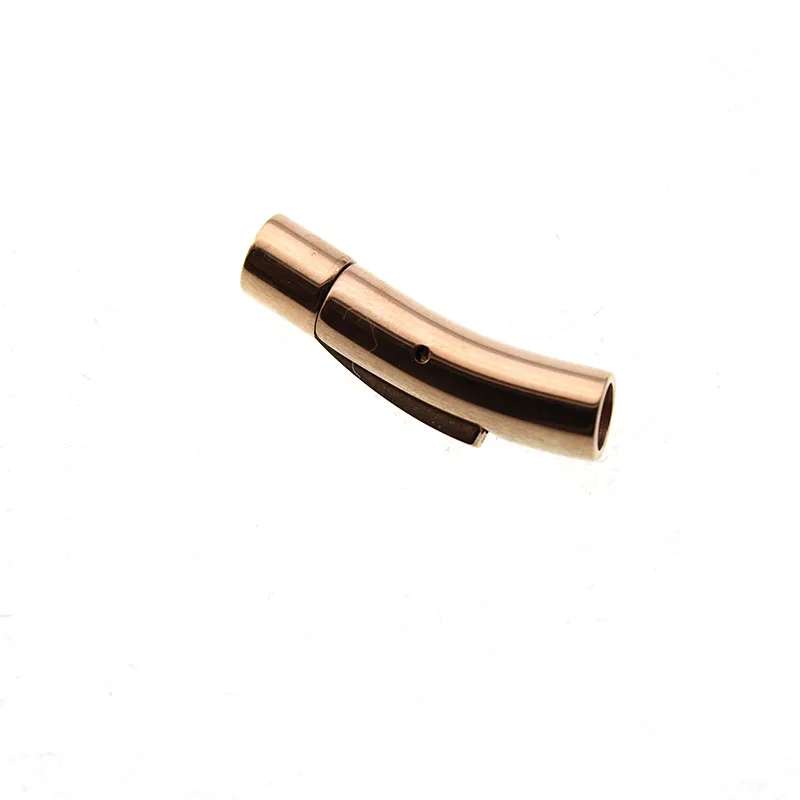 rose gold 10 шт. нержавеющая сталь Концевая застежка Браслет Крючки соединительная трубка штык защелки заглушки застежки подходят 2 мм 3 4 мм 5 6 мм кожаный шнур - Цвет: rose gold